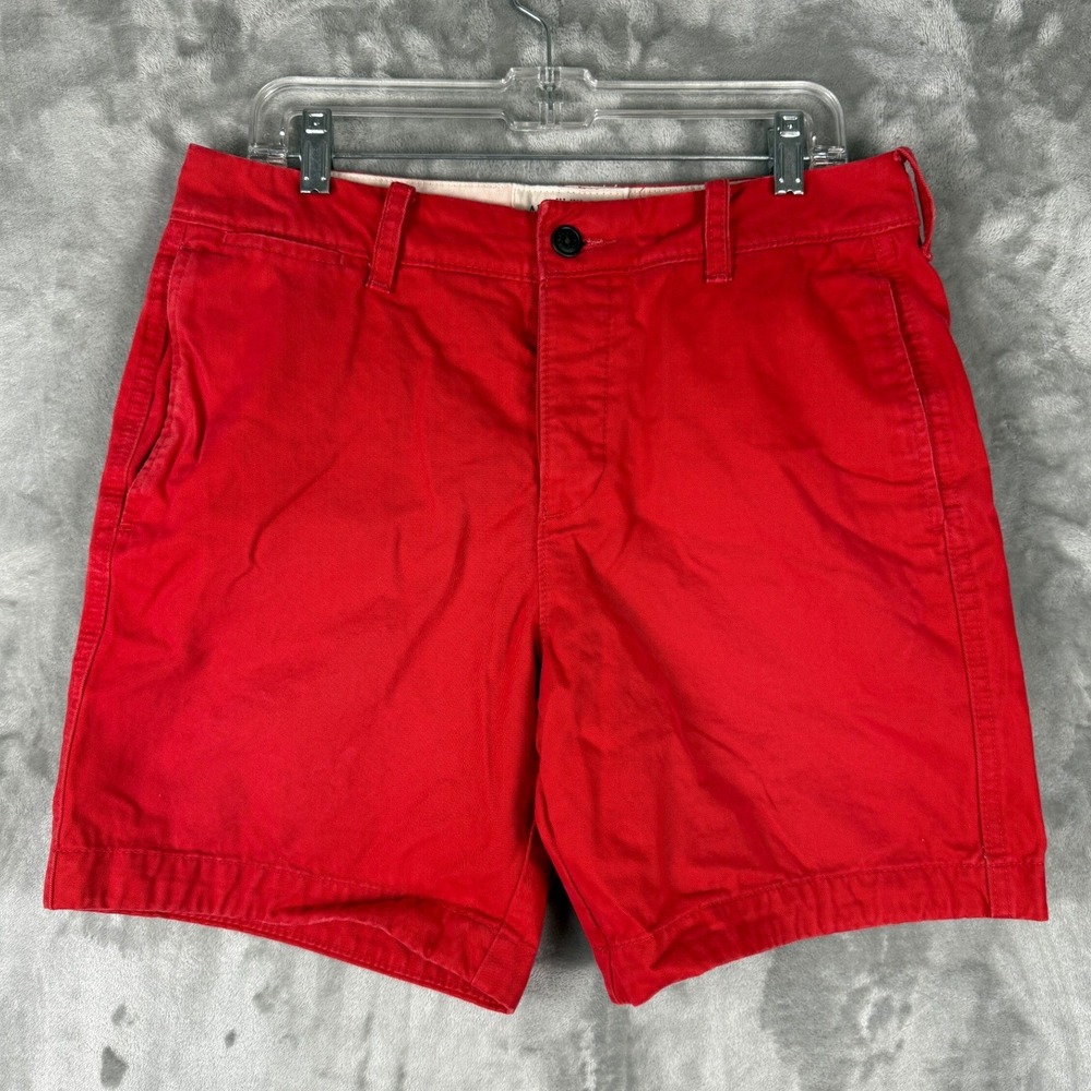 Abercrombie Fitch Red Chino Shorts Men's Size 32 Flat Front Casual Summer